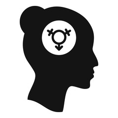 Woman transgender icon. Simple illustration of woman transgender vector icon for web design isolated on white background