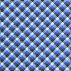 Gingham seamless blue pattern. Texture for plaid, tablecloths, clothes, shirts,dresses,paper,bedding,blankets,quilts and other textile products. Vector Illustration EPS 10