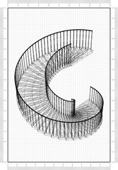 spiral stairs Blueprint