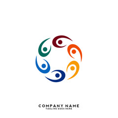 Creative people logo design template