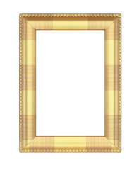 gold picture frame isolated on white background