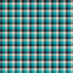 Gingham seamless cyan and black pattern. Texture for plaid, tablecloths, clothes, shirts,dresses,paper,bedding,blankets,quilts and other textile products. Vector Illustration EPS 10