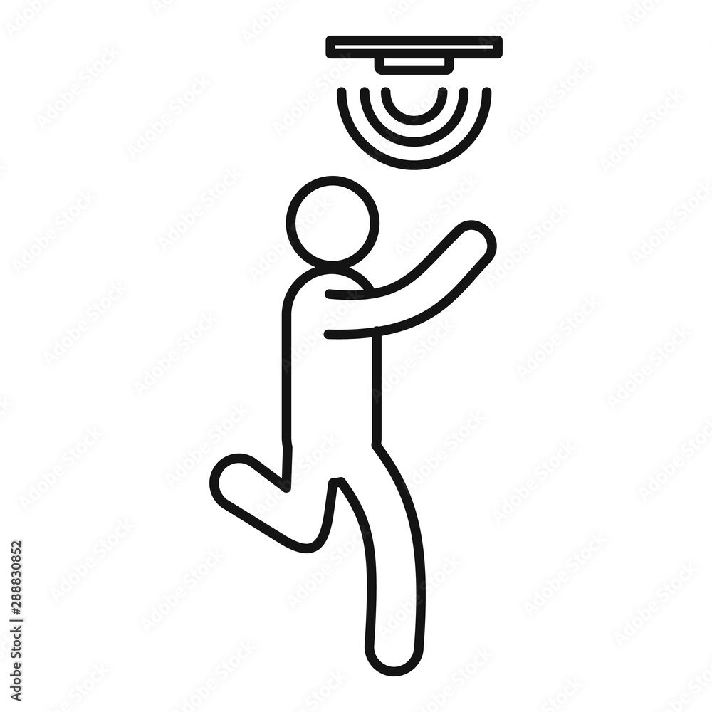 Poster motion sensor icon. outline motion sensor vector icon for web design isolated on white background