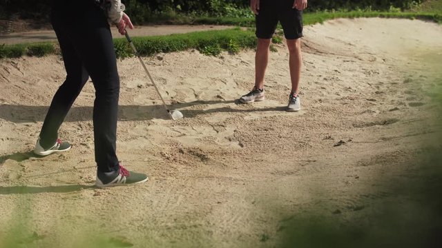 Golf Sand Bunker Shot success