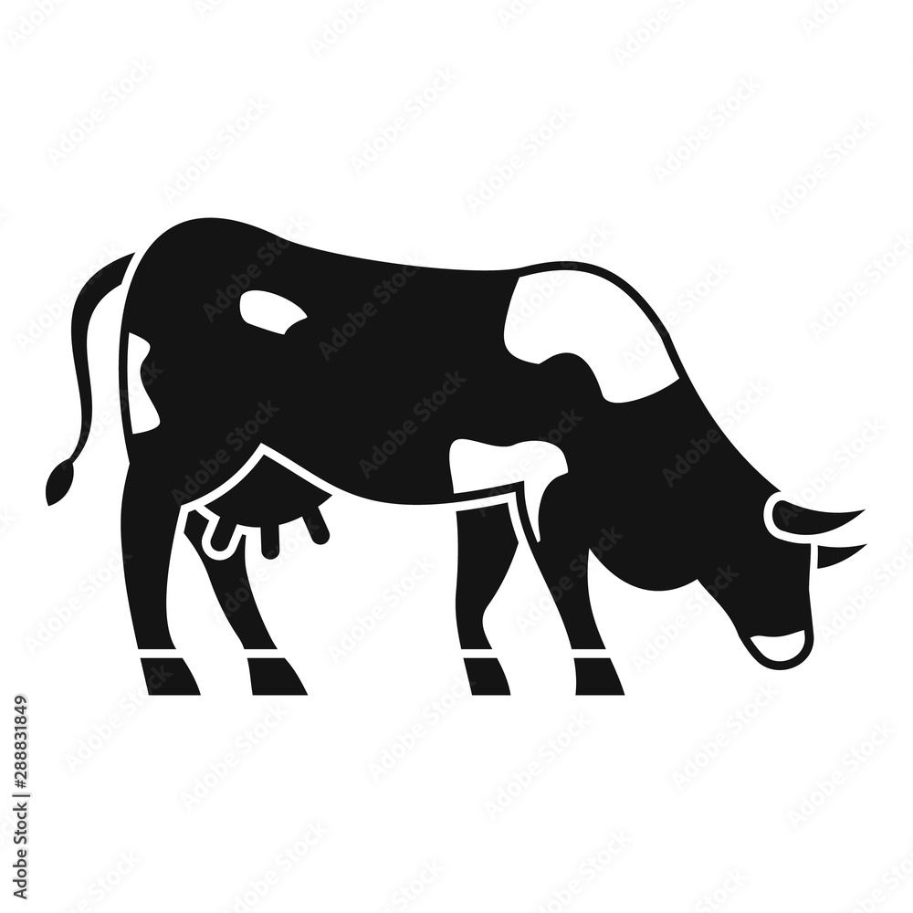 Poster cow icon. simple illustration of cow vector icon for web design isolated on white background