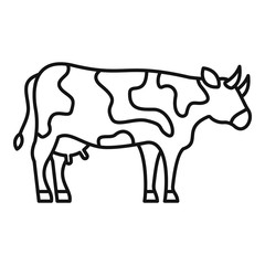 Diary cow icon. Outline diary cow vector icon for web design isolated on white background