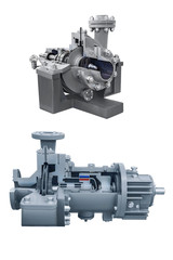 two modern pump for liquefied gas close-up. Cross-section of the pump