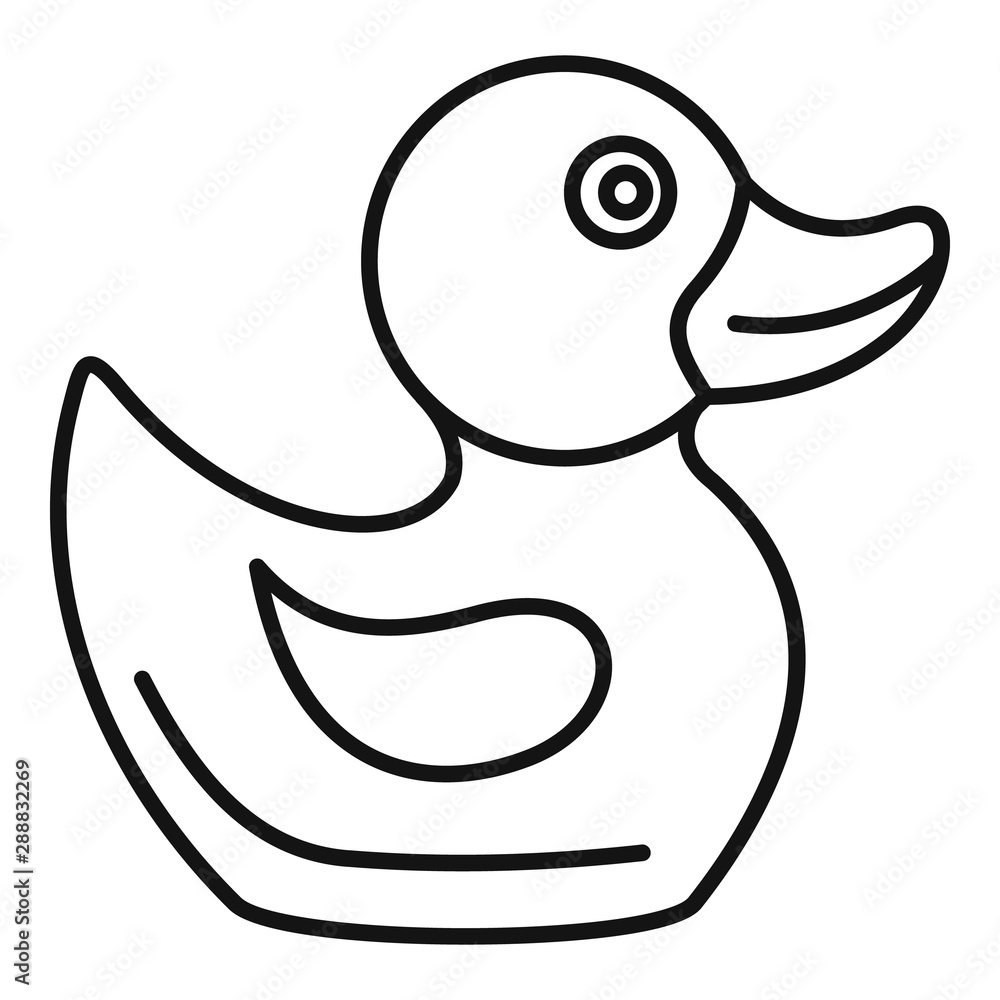 Poster duck icon. outline duck vector icon for web design isolated on white background