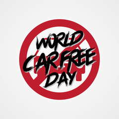 Abstract letter car free day for element design in flat style