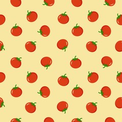 Seamless tomato icon vector, tomato pattern background