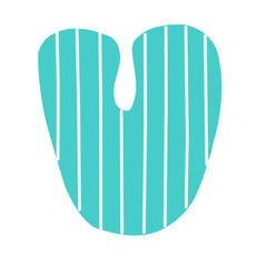 V Decorated letter. flat style. Cartoon children letter v