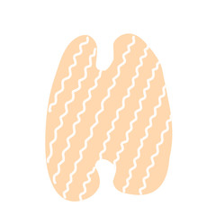 H Decorated letter. flat style. Cartoon children letter h