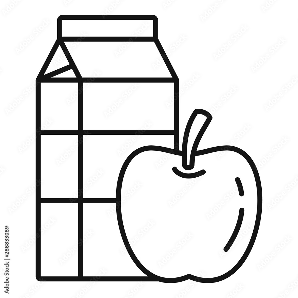 Poster apple milk pack icon. outline apple milk pack vector icon for web design isolated on white backgroun