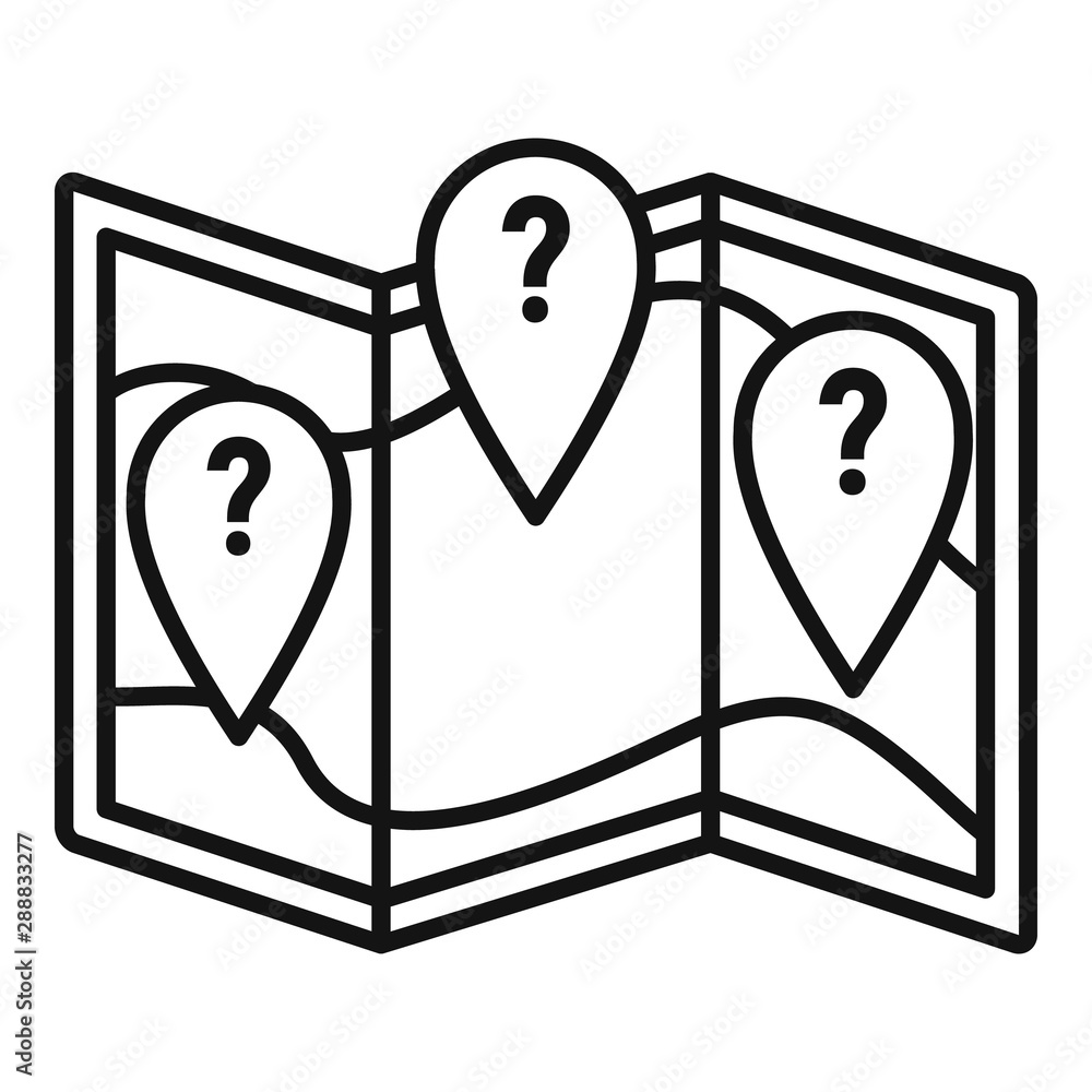 Poster question map disease icon. outline question map disease vector icon for web design isolated on white