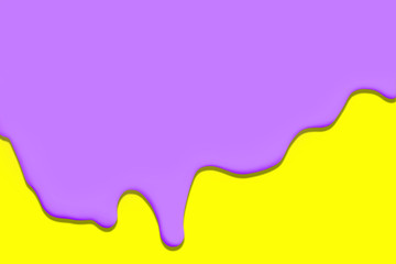 creative layout with drip of Glowing purple paint on yellow background
