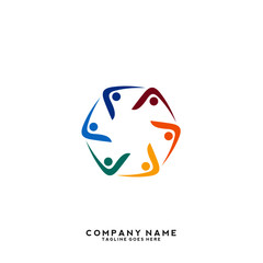Creative people logo design template