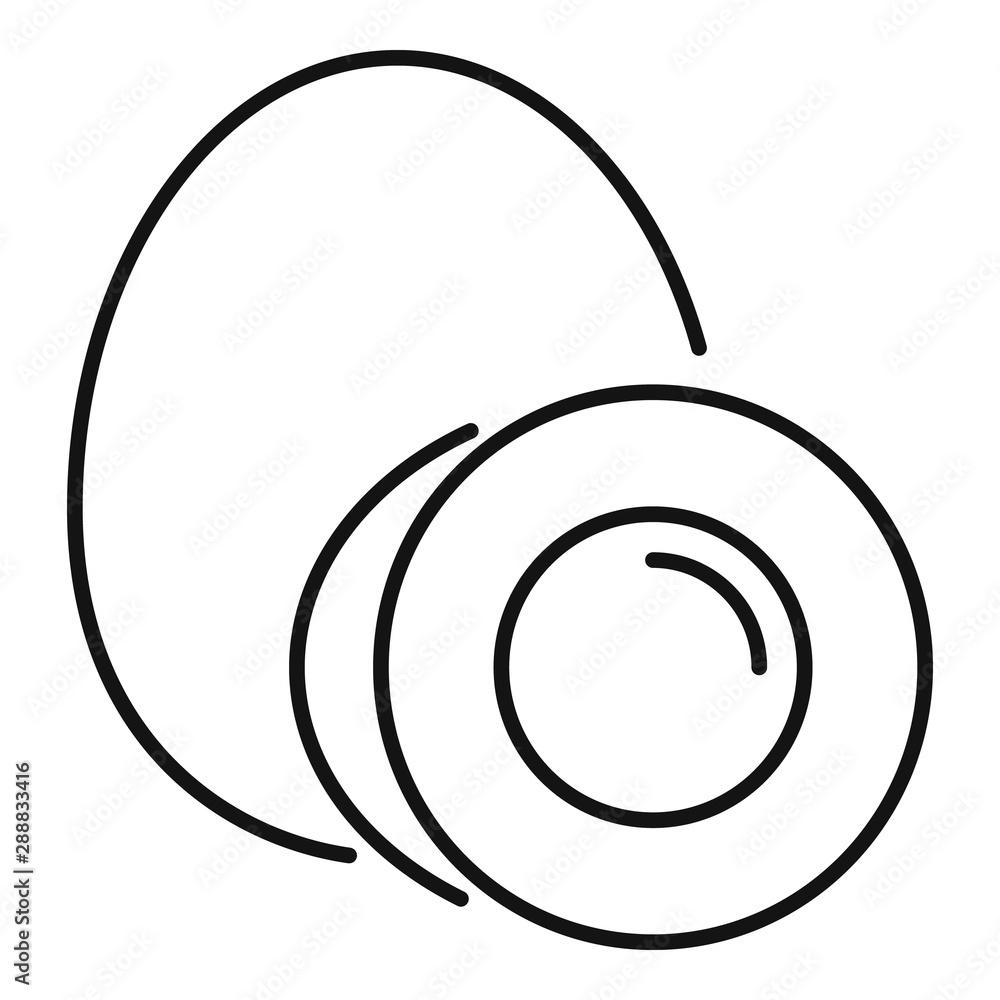 Poster boiled egg icon. outline boiled egg vector icon for web design isolated on white background