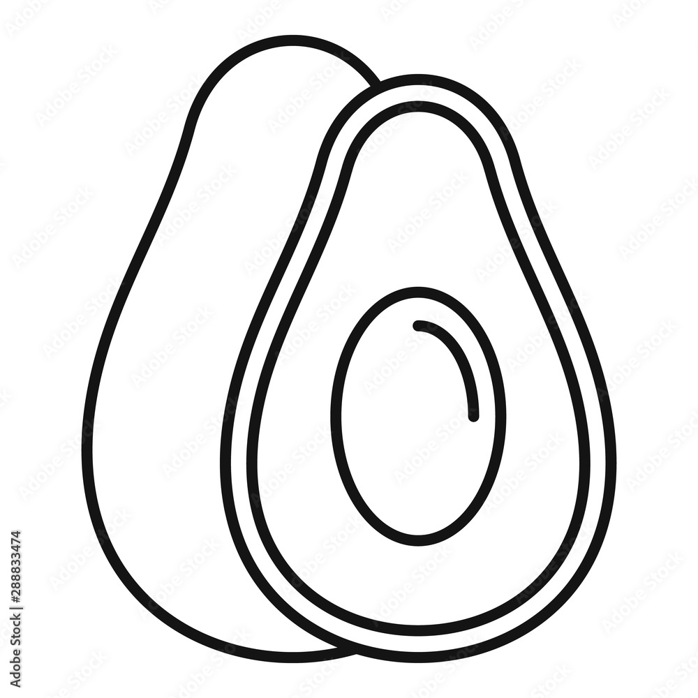Aufkleber avocado fruit icon. outline avocado fruit vector icon for web design isolated on white background
