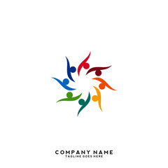 Creative people logo design template