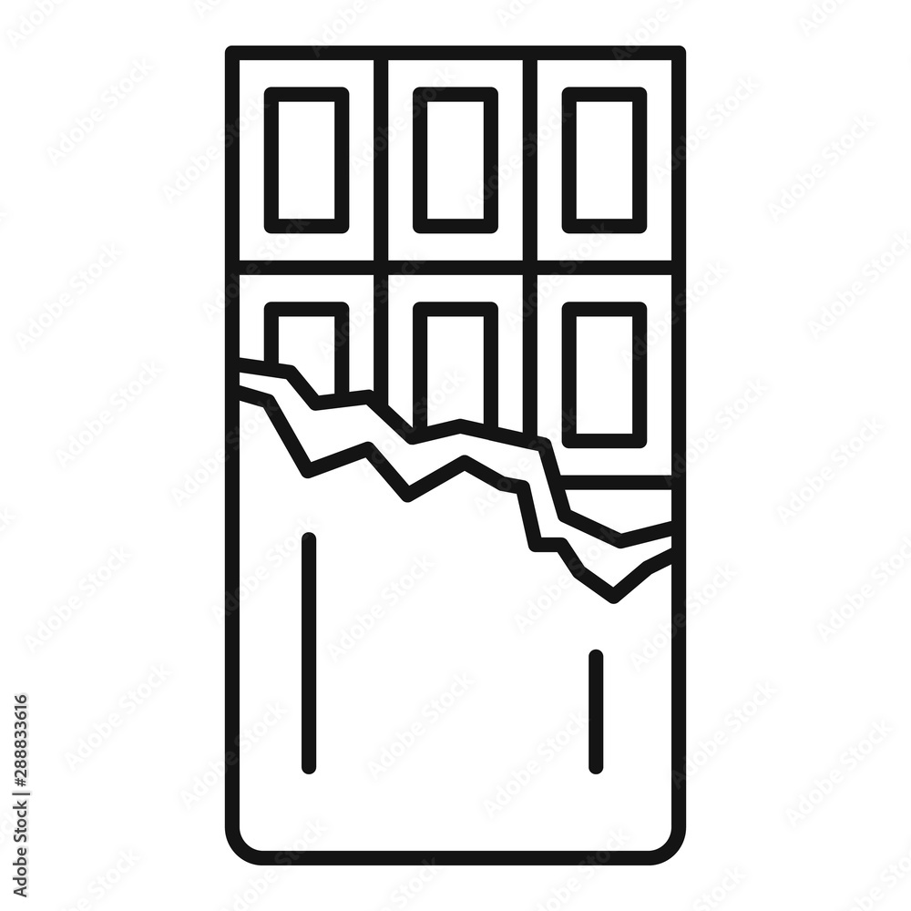 Poster chocolate bar icon. outline chocolate bar vector icon for web design isolated on white background