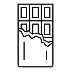 Chocolate bar icon. Outline chocolate bar vector icon for web design isolated on white background