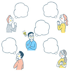 考える人々　ふきだし　セット