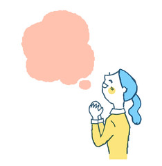 喜ぶ女性　ふきだし