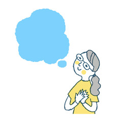 微笑む女性　ふきだし 
