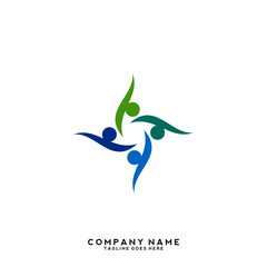 Fototapeta premium Creative people logo design template