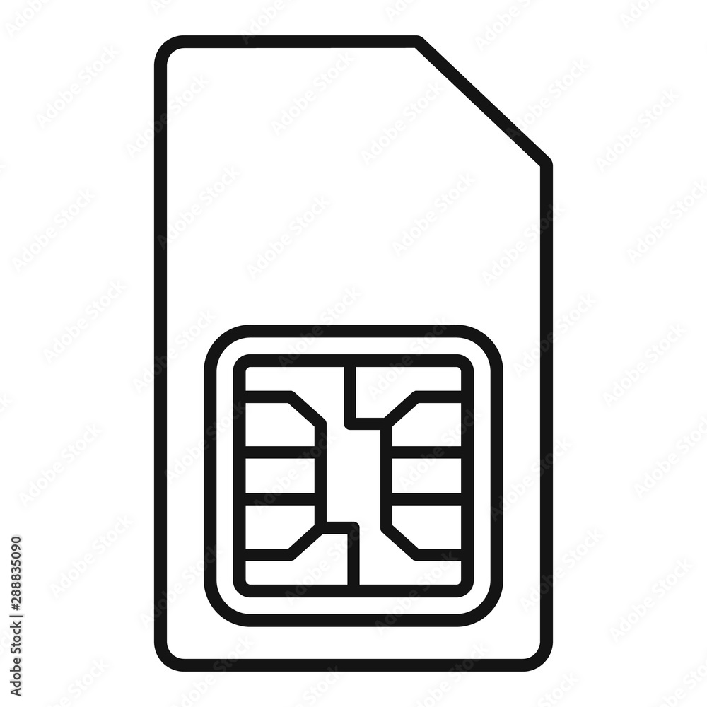 Poster phone sim card icon. outline phone sim card vector icon for web design isolated on white background