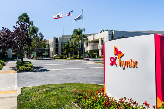 Sep 9, 2019 San Jose / CA / USA - SK Hynix corporate headquarters in Silicon Valley; SK Hynix Inc. (part of SK Group and subsidiary of SK Telecom) is a South Korean electronics manufacturer