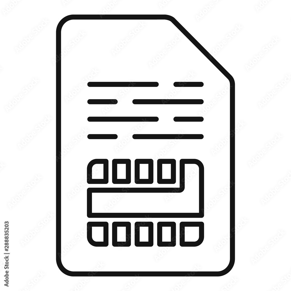 Poster cellular sim card icon. outline cellular sim card vector icon for web design isolated on white backg