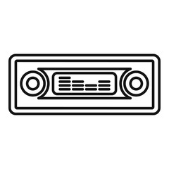 Car audio icon. Outline car audio vector icon for web design isolated on white background