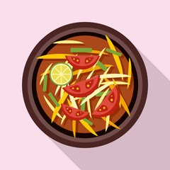 Thai food tomato soup icon. Flat illustration of thai food tomato soup vector icon for web design