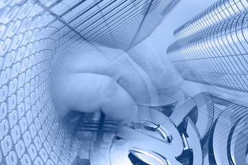 Keyboard, hands and mail signs