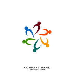Creative people logo design template