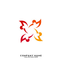 Creative people logo design template