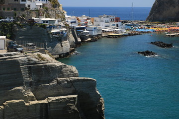 Sant'angelo di Ischia, Mediterranean sea near Naples. The mounta