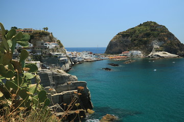 Sant'angelo di Ischia, Mediterranean sea near Naples. The mounta