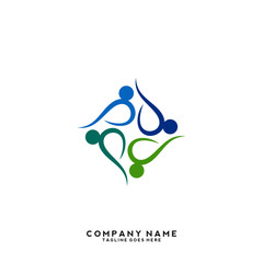 Creative people logo design template
