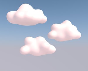 3d illustration of cartoon clouds