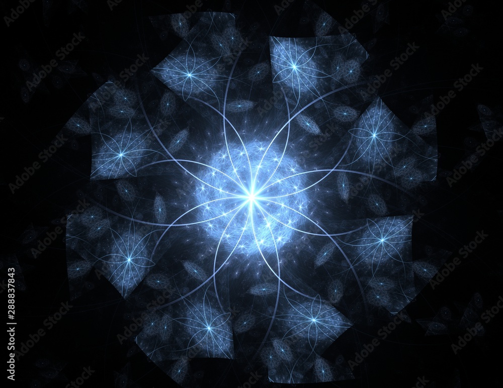 Poster abstract fractal background - computer-generated image. digital art. converging toward the center of
