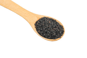 Black sesame in spoon
