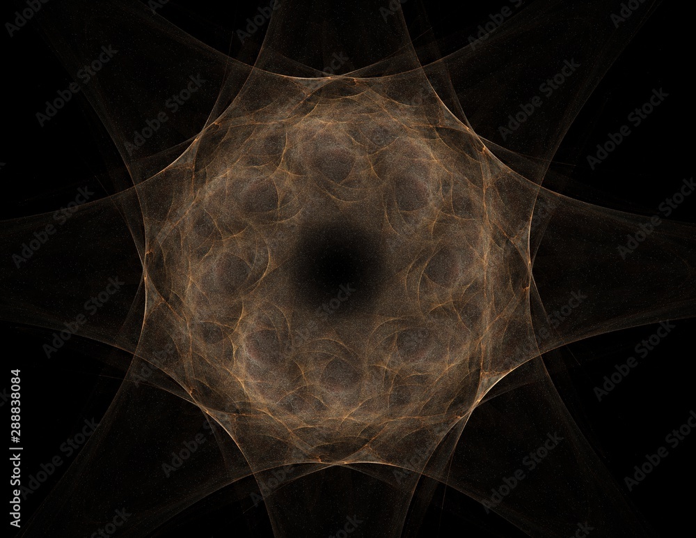 Poster fractal radial pattern on the subject of science, technology and design
