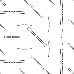 Hair Pin Icon Seamless Pattern, Hair Bobby Pin Icon, Bobby Pin Icon