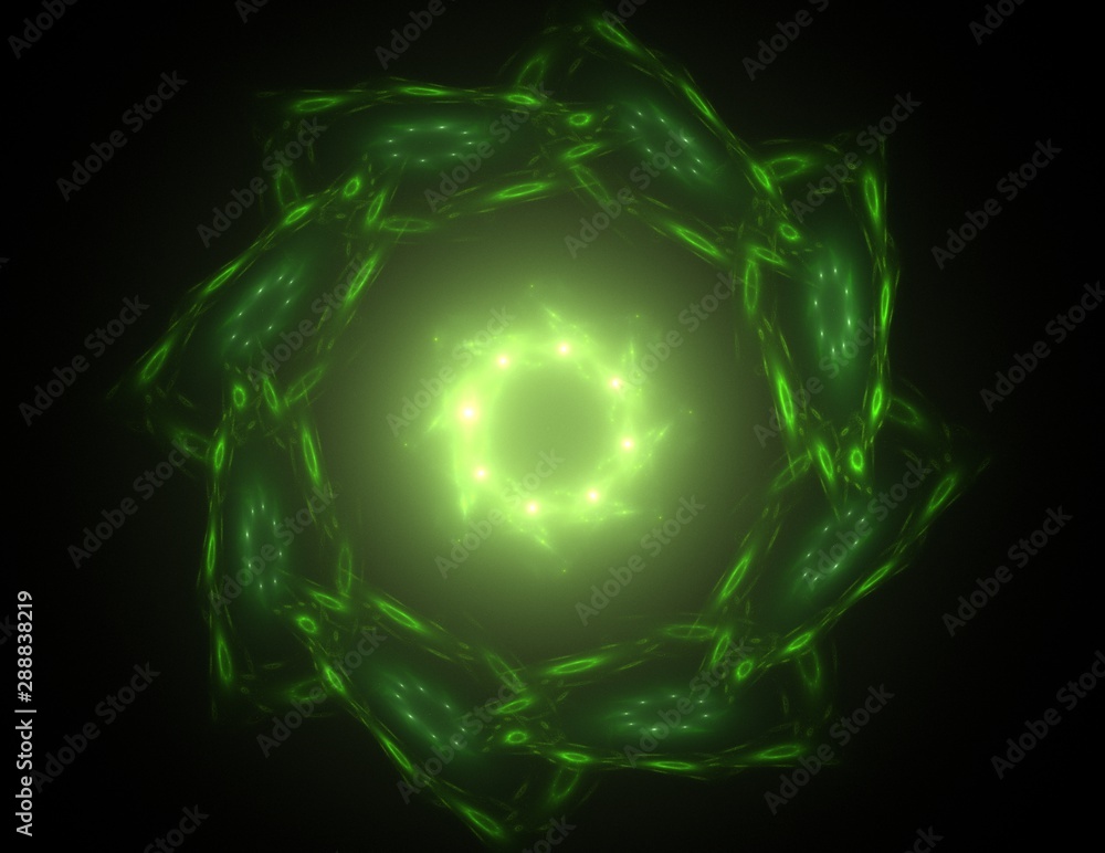 Poster abstract fractal color background with crossing circles and oval. motion illustration.