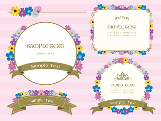 レトロな花のフレーム