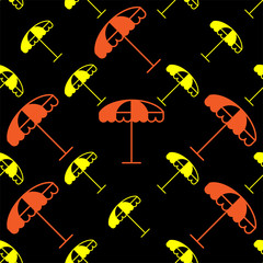 Beach Umbrella Icon Seamless Pattern