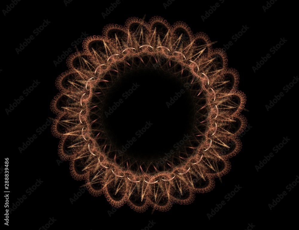 Poster fractal radial pattern on the subject of science, technology and design