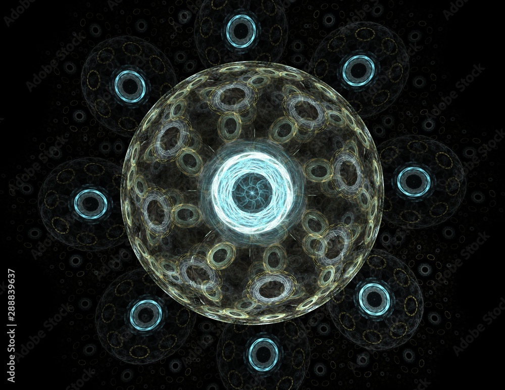 Poster abstract fractal background - computer-generated image. digital art. converging toward the center of